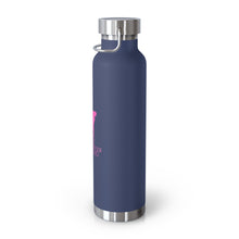 Load image into Gallery viewer, Copper Vacuum Pink on Pink &quot;Poppin&#39;&quot; Insulated Bottle, 22oz
