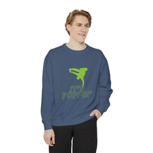 Load image into Gallery viewer, Unisex Green on Green Poppin&#39; Garment-Dyed Sweatshirt
