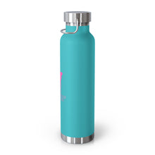 Load image into Gallery viewer, Copper Vacuum Pink on Pink &quot;Poppin&#39;&quot; Insulated Bottle, 22oz
