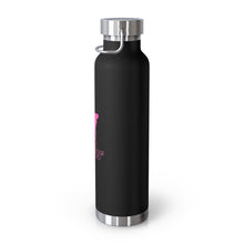 Load image into Gallery viewer, Copper Vacuum Pink on Pink &quot;Poppin&#39;&quot; Insulated Bottle, 22oz
