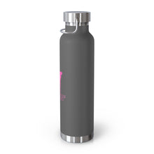Load image into Gallery viewer, Copper Vacuum Pink on Pink &quot;Poppin&#39;&quot; Insulated Bottle, 22oz
