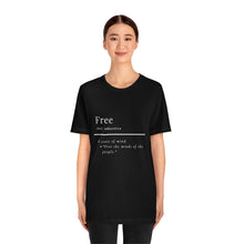 Load image into Gallery viewer, Unisex &quot;Define Free&quot; Inverted Print Jersey Short Sleeve Tee
