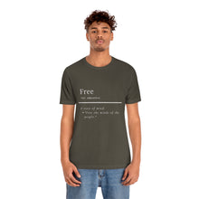 Load image into Gallery viewer, Unisex &quot;Define Free&quot; Inverted Print Jersey Short Sleeve Tee
