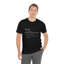 Load image into Gallery viewer, Unisex &quot;Define Free&quot; Inverted Print Jersey Short Sleeve Tee
