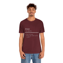 Load image into Gallery viewer, Unisex &quot;Define Free&quot; Inverted Print Jersey Short Sleeve Tee
