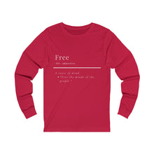 Load image into Gallery viewer, Unisex &quot;Define Free&quot; Jersey Long Sleeve Tee
