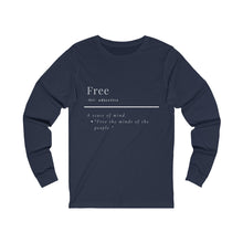 Load image into Gallery viewer, Unisex &quot;Define Free&quot; Jersey Long Sleeve Tee
